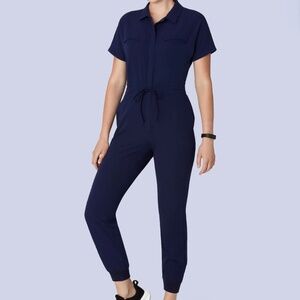 NWOT Mandala Medical Wear One-Piece Scrub Jumpsuit Navy Blue Size XS New!